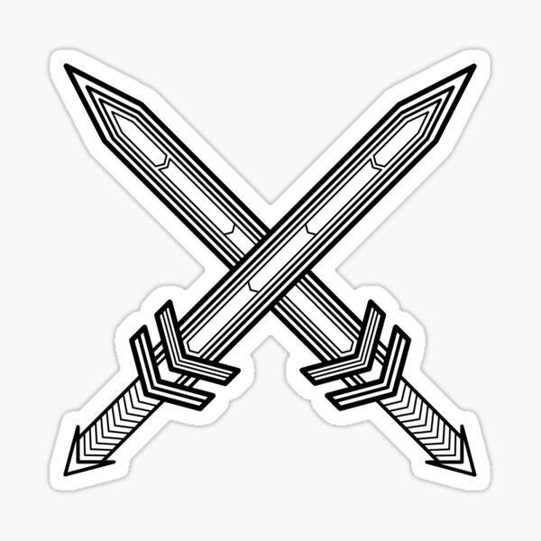 Crossed Swords Drawing' Sticker