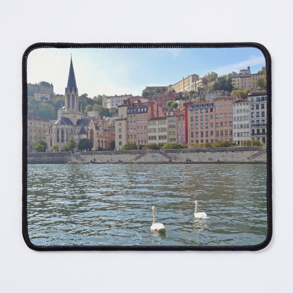 Item preview, Colorful Buildings by the River in Lyon - French City Photography  designed and sold by CarolinaReina.