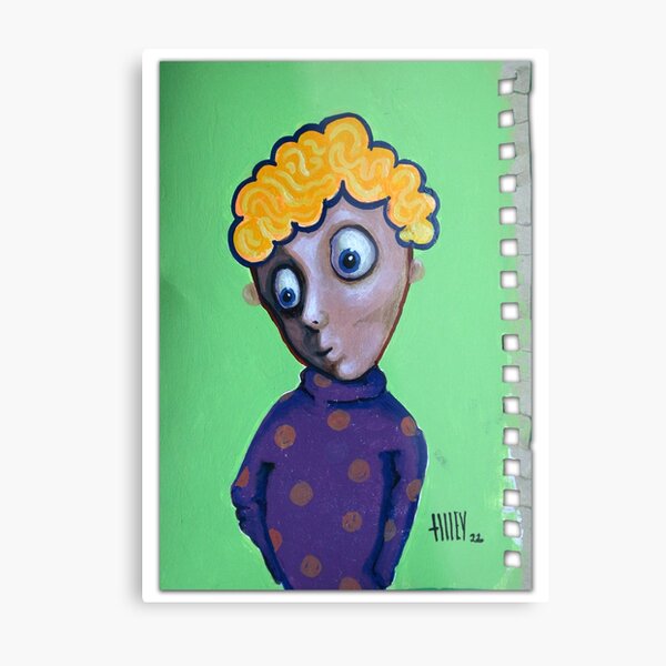 Item preview, Little Flower Boy Alone in the Woods Looking for Friend | Bad Hero Portrait Lowbrow Pop Surreal Art | Cartoon Star | Mini Masterpieces | Original Oil Painting By Tyler Tilley designed and sold by Tyler Tilley.