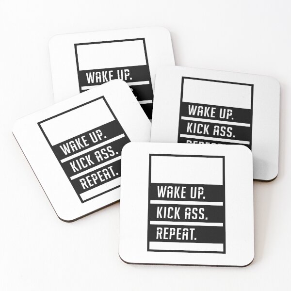 Item preview, WAKE UP, KICK ASS, REPEAT. - MOTIVATIONAL ARTWORK designed and sold by MotivationSpark.