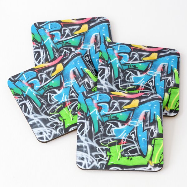 Item preview, Graffiti tags close up urban art texture wallpaper designed and sold by patterncrow.