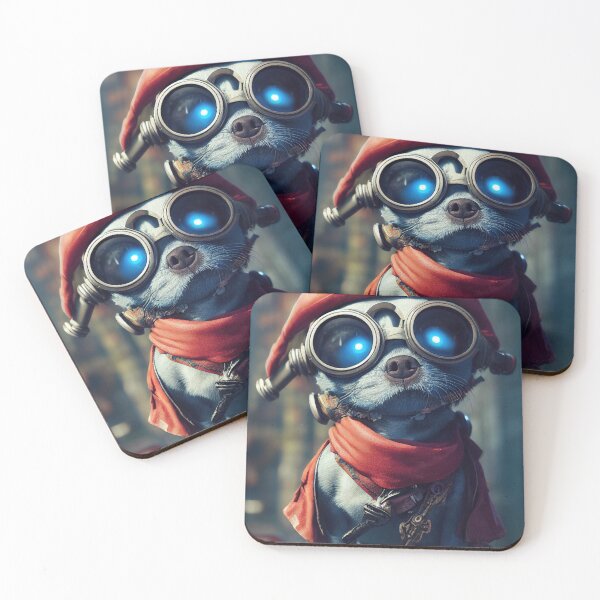 Item preview, Anthropomorphic Cyberpunk Pirate Puggle designed and sold by MimozaStudio.