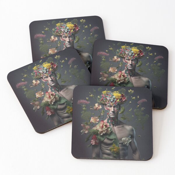 Artikelvorschau, Digital created sexy man covered with flowers in fineart look entworfen und verkauft von mrlongfield.