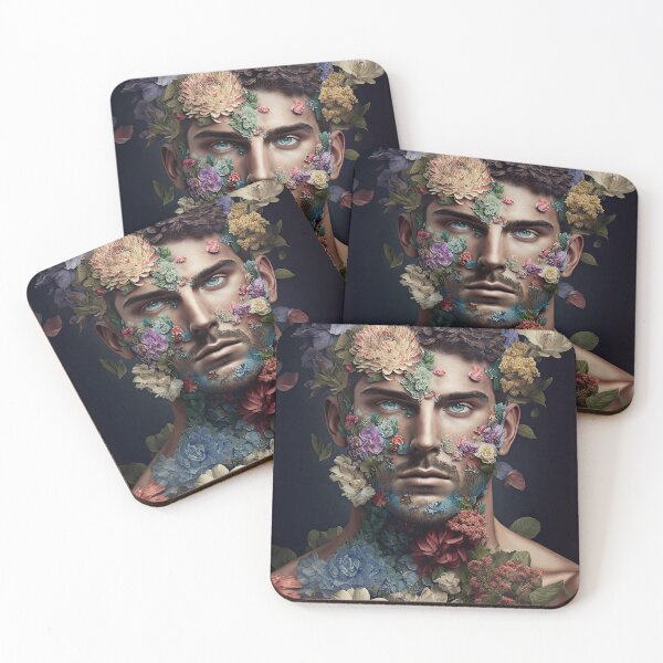 Artikelvorschau, Digital created sexy man covered with flowers in fineart look entworfen und verkauft von mrlongfield.