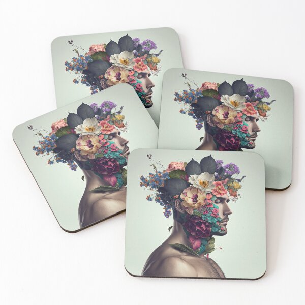 Artikelvorschau, Digital created sexy man covered with flowers in fineart look entworfen und verkauft von mrlongfield.
