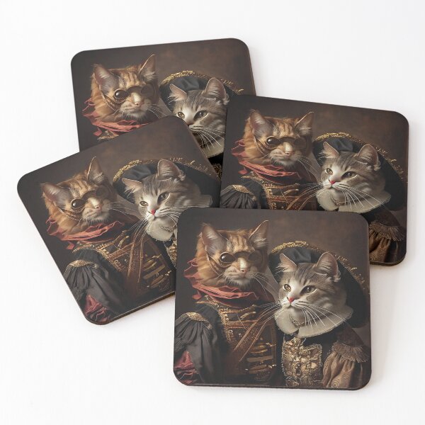 Item preview, Beautiful couple of Steampunk cats cat love animal pet fantasy designed and sold by ladarkepoque.