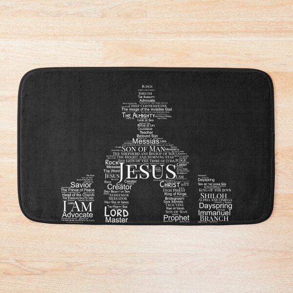 Item preview, All the Names of Jesus - Christian, Faith, Bible Verses Scriptures, The Name Above All Names - Genesis, Revelations, Colossians, John 3:16, Matthew 16:16, Isaiah 40:2 - The Holy Church Black designed and sold by zicutza.