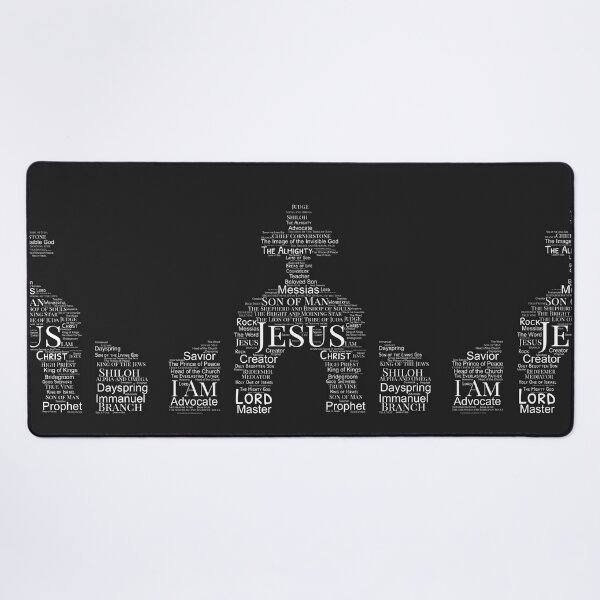 Item preview, All the Names of Jesus - Christian, Faith, Bible Verses Scriptures, The Name Above All Names - Genesis, Revelations, Colossians, John 3:16, Matthew 16:16, Isaiah 40:2 - The Holy Church Black designed and sold by zicutza.