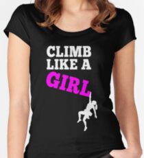 Camiseta entallada de cuello redondo Climb Like A Girl - Escalada en roca