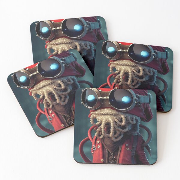 Item preview, Pirate Squid - Anthropomorphic Cyberpunk designed and sold by MimozaStudio.