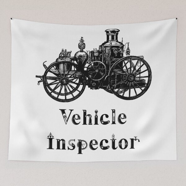 Item preview, 'Vechicle Inspector' Automotive Design - Retro Illustration for T-shirts, mugs, phone cases and other accessories designed and sold by Ridiculam Toga.