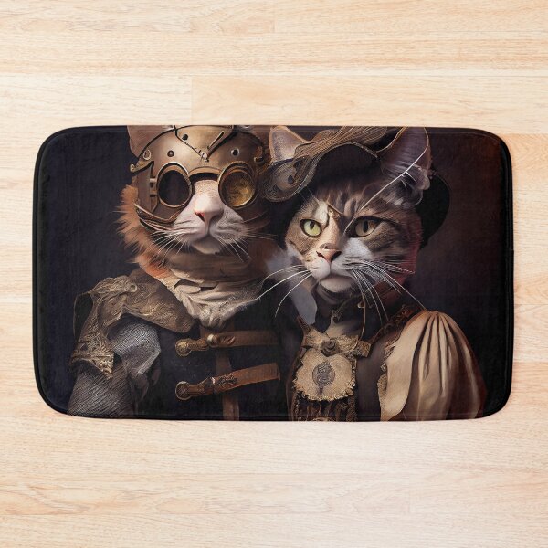 Item preview, Beautiful couple of Steampunk cats cat love animal pet fantasy designed and sold by ladarkepoque.