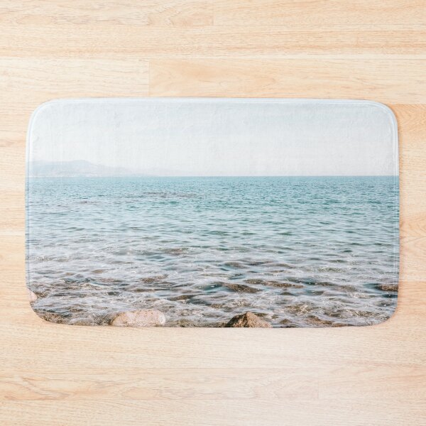 Item preview, Sea Waves Rocky Beach Print, Antibes Beach, French Riviera Beach, Summer Sea Waves, Cote D'Azur Beach Print, Ocean Print designed and sold by radub85.