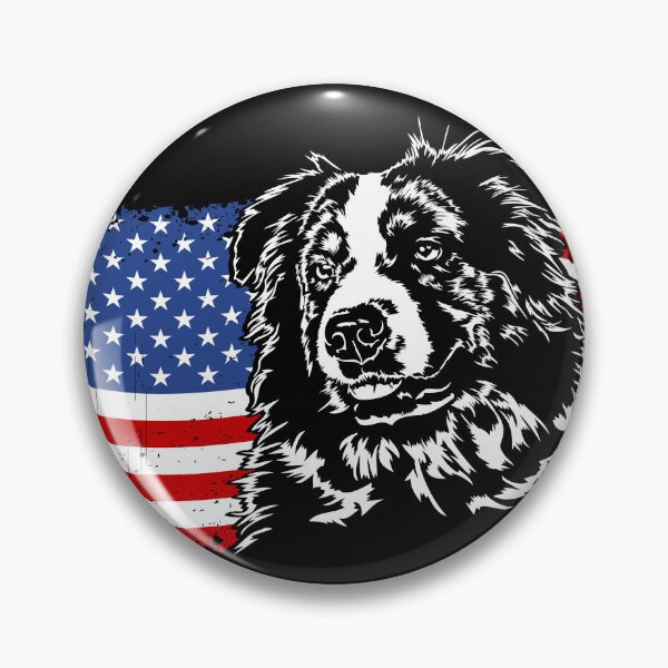 Item preview, Australian Shepherd Flag Patriotic Dog Canine Portrait designed and sold by dogarts.