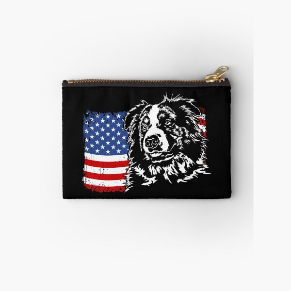 Item preview, Australian Shepherd Flag Patriotic Dog Canine Portrait designed and sold by dogarts.