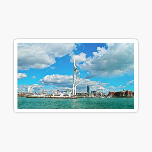 Spinnaker Tower panaromic view at Portsmouth Harbour Sticker