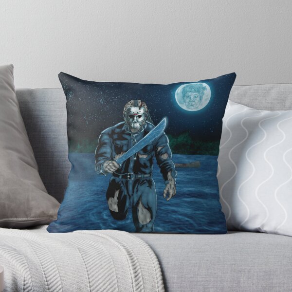 Hockey Masked Killer Throw Pillow