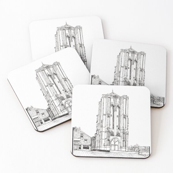 Item preview, Zierikzee Netherlands Saint-Livinus Monster Tower Pen and Ink Illustration designed and sold by Wall-Art-Sketch.
