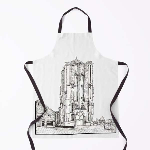 Item preview, Zierikzee Netherlands Saint-Livinus Monster Tower Pen and Ink Illustration designed and sold by Wall-Art-Sketch.