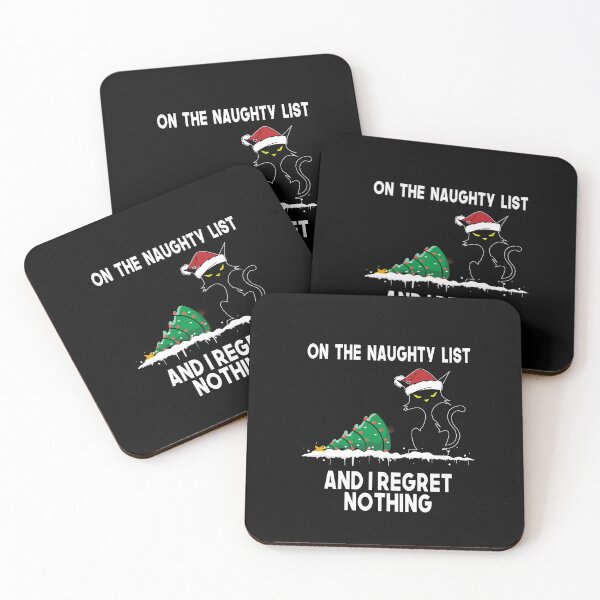 Item preview, On The Naughty List And I Regret Nothing Black Cat Christmas designed and sold by ZANNIX.
