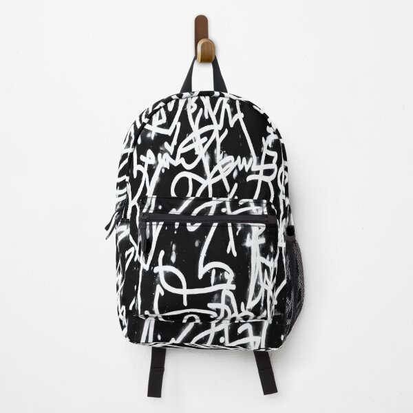Item preview, Black and white graffiti street art tags wallpaper designed and sold by patterncrow.