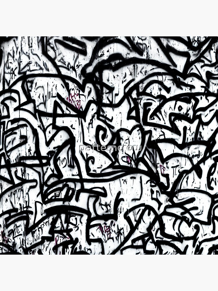 Papier peint tags street art graffiti noir et blanc Sticker