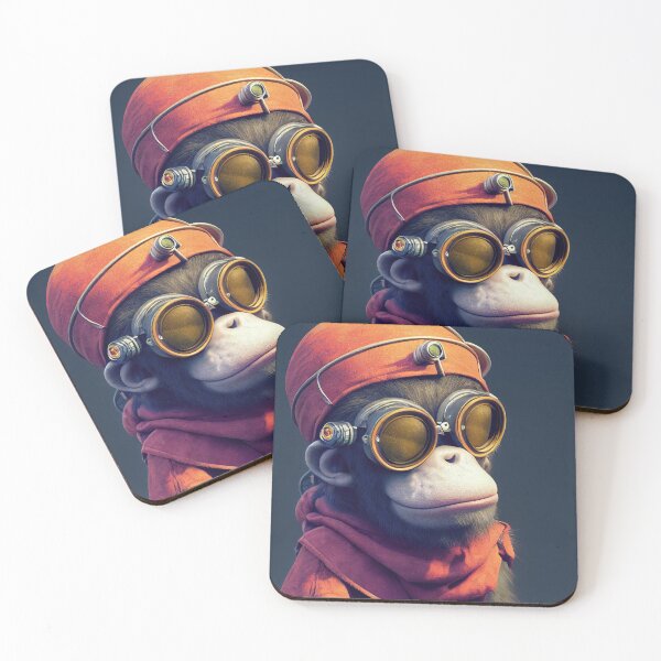 Item preview, Anthropomorphic Cute Cyberpunk Pirate Ape designed and sold by MimozaStudio.