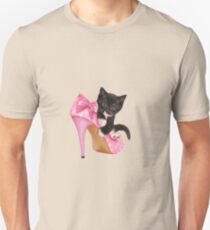 Cute Kitten with Shoe Unisex T-Shirt