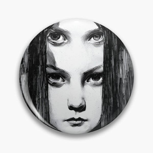 Artikelvorschau, Gruseliges 4-Augen-Zeichnungs-Portrait-Design entworfen und verkauft von StickerBird.