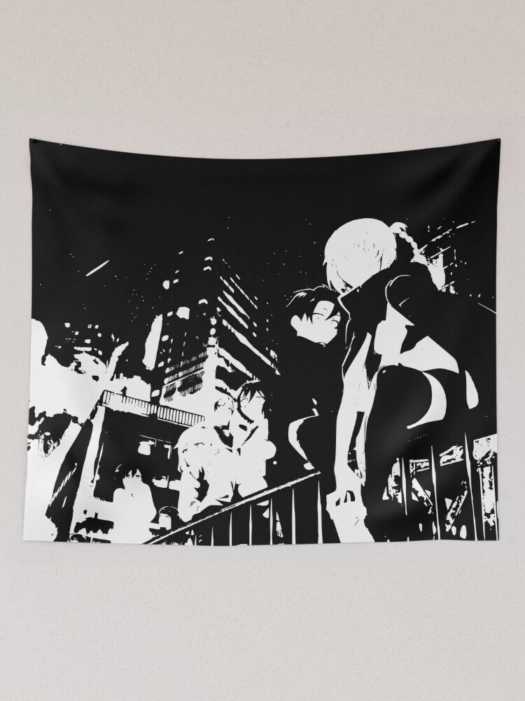 COTN3 Nazuna Nanakusa x Kou Yamori Call of the Night / Yofukashi no Uta  Couple Wallpaper Black and White Minimalist Vampire Anime Girls Characters  x Animangapoi August 2023 Sticker for Sale by