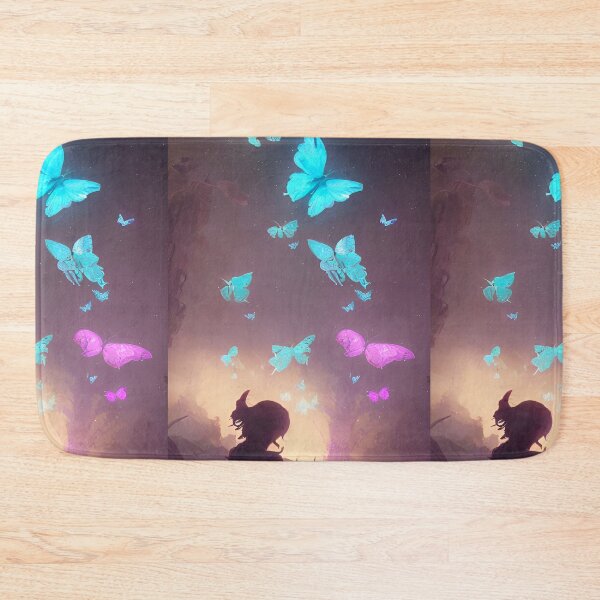 Item preview, Cute Anime Girl Butterflies Lights Forest Landscape designed and sold by Trendy-Now.