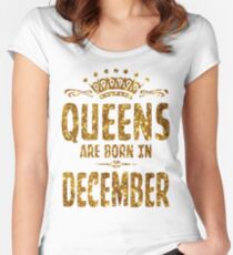 Camiseta entallada de cuello redondo Queens nacen en diciembre