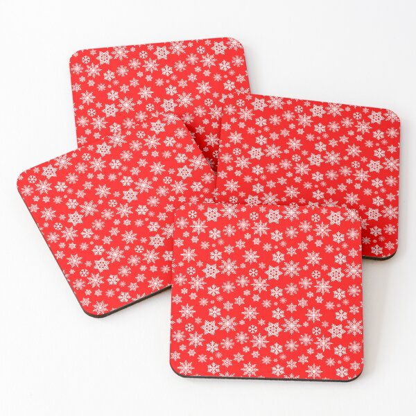 Item preview, White Winter Snowflake Pattern - Merry Christmas Holiday - Red Background designed and sold by TheKnightWriter.
