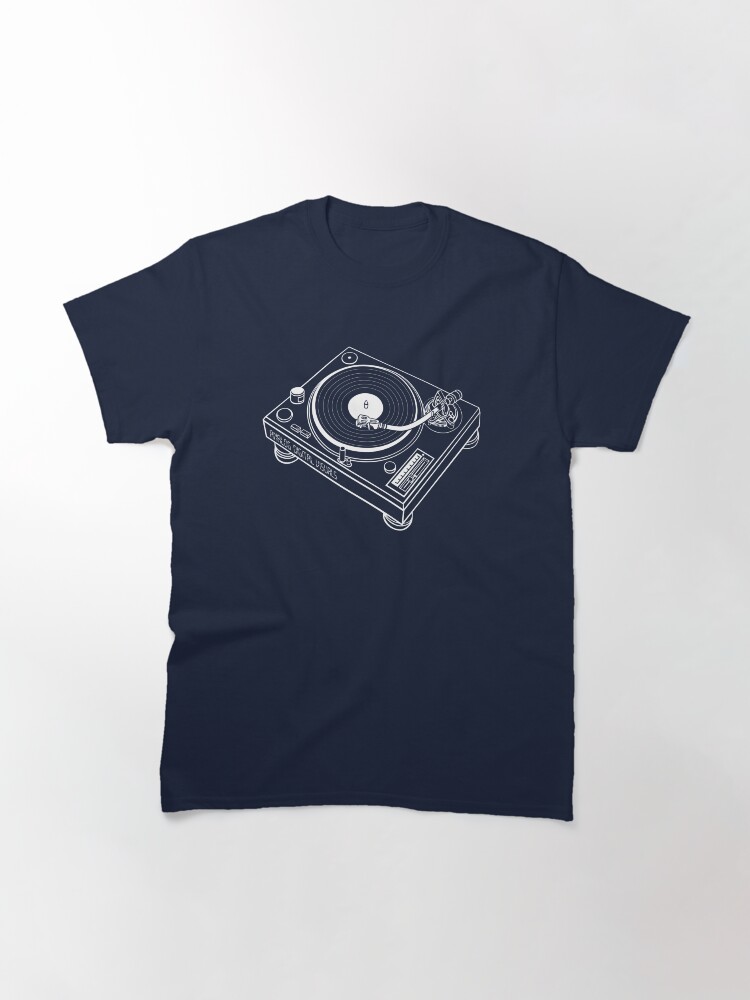 Thumbnail 3 of 7, Classic T-Shirt, Turntable (White Lines) Note: You may need to select a darker product color/ Analog / Music designed and sold by analogdigitalvz.