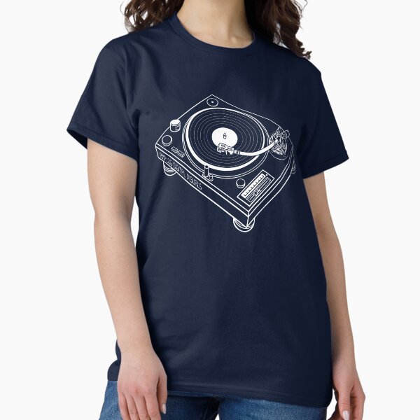 Vista previa del artículo con la obra «Tocadiscos (líneas blancas) Nota: Es posible que deba seleccionar un color de producto más oscuro/analógico/música», diseñado y vendido por analogdigitalvz.