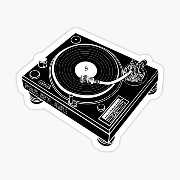 Aperçu de l'œuvre Platine vinyle (lignes blanches) Remarque : vous devrez peut-être sélectionner une couleur de produit plus foncée/Analogique/Musique créée et vendue par analogdigitalvz.