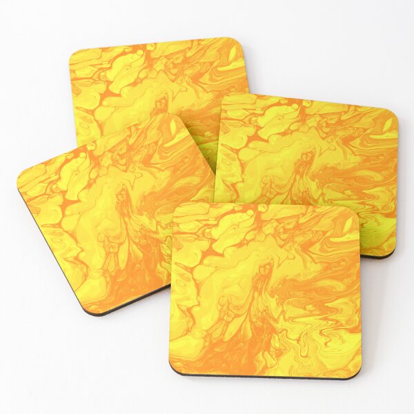 Artikelvorschau, Vivid Yellow Palette 3 Marble Fluid  Art  entworfen und verkauft von Janzay.