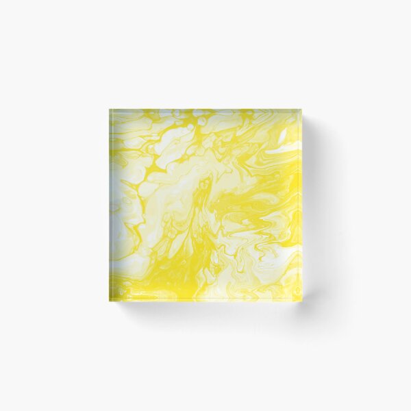 Aperçu de l'œuvre Vivid Yellow Palette 5 Marble Fluid  Art  créée et vendue par Janzay.