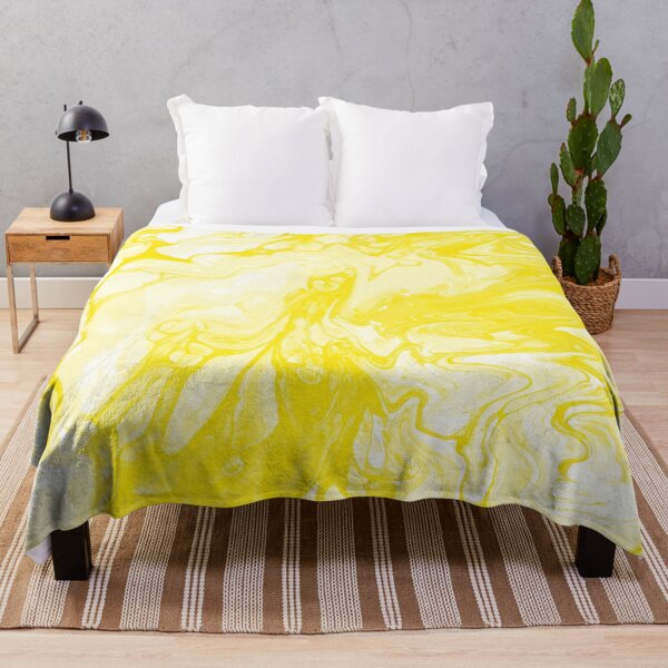 Aperçu de l'œuvre Vivid Yellow Palette 5 Marble Fluid Art créée et vendue par Janzay.