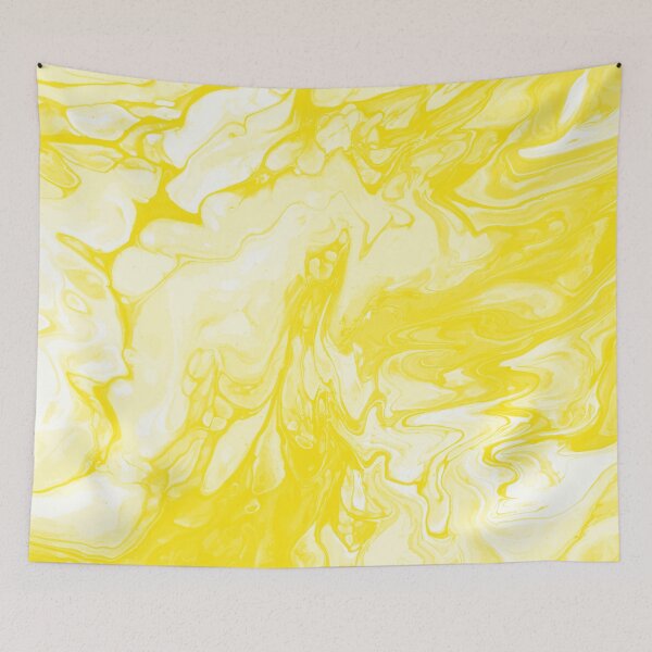 Aperçu de l'œuvre Vivid Yellow Palette 5 Marble Fluid Art créée et vendue par Janzay.
