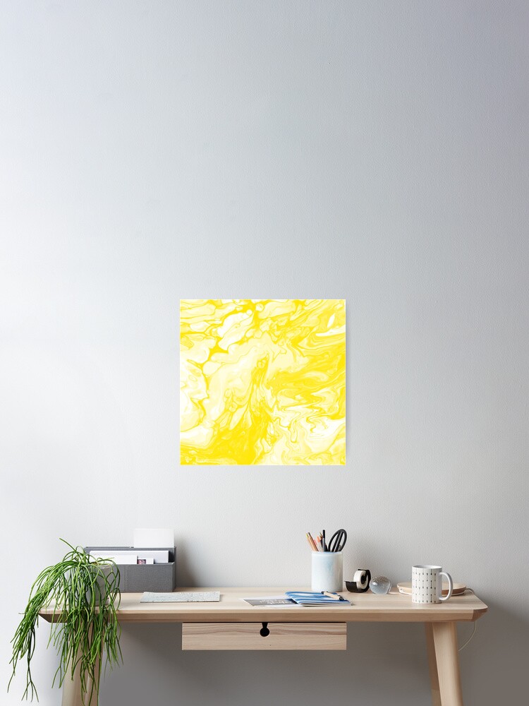 Imagen 2 de 3, Póster con la obra Vivid Yellow Palette 5 Marble Fluid Art , diseñada y vendida por Janzay.