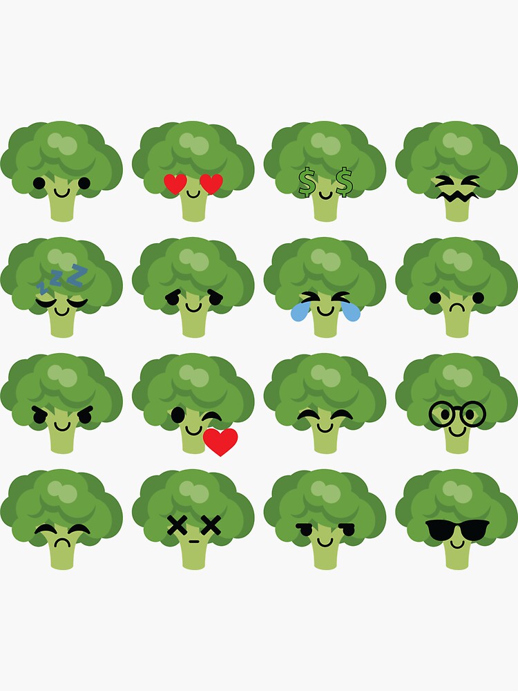 "Broccoli Emoji " Sticker for Sale by HippoEmo Redbubble
