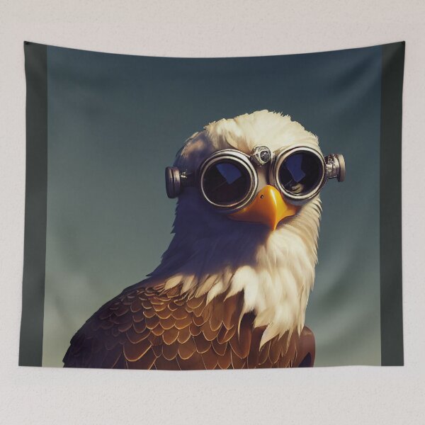 Item preview, Cyberpunk Pirate Bald Eagle designed and sold by MimozaStudio.