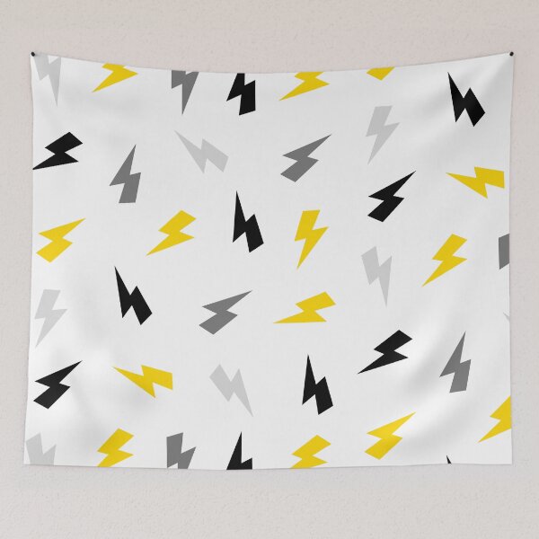 Item preview, Yellow, Grey and Black Lightning, Thunder Bolts Pattern designed and sold by OneThreeSix.