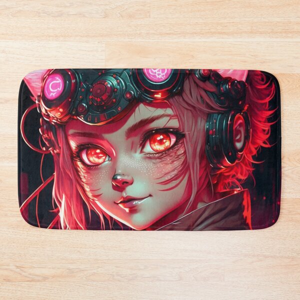 Item preview, red cat girl ( cyberpunk future anime ) designed and sold by jjcat13.