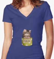 Funny Kitten Women's Fitted V-Neck T-Shirt