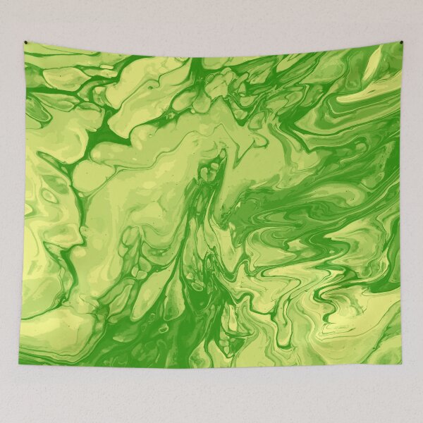 Aperçu de l'œuvre Vivid Green Palette 2 Marble Fluid Art créée et vendue par Janzay.