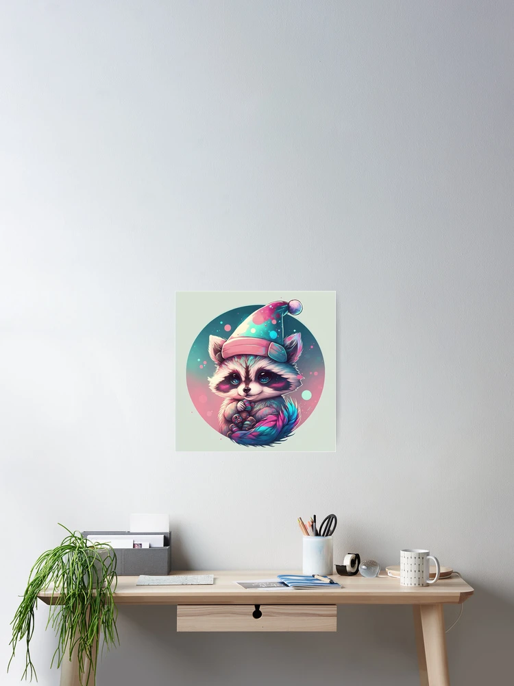 Thumbnail 2 of 3, Poster, Christmas Rave Racoon designed and sold by ST0N3ZY.
