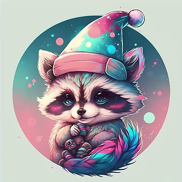 Artwork thumbnail, Christmas Rave Racoon by ST0N3ZY