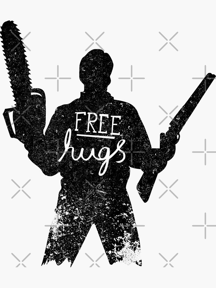 "Horror Free hugs Scary Ash Evil dead" Sticker for Sale by rampad1